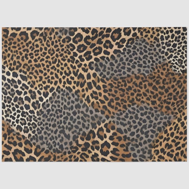 Moderner Luxus Weißer Leopard Elegante Collection Seidenpapier (Vorderseite)