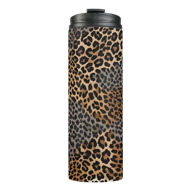 Moderner Luxus Weißer Leopard Elegante Collection Thermosbecher (Vorderseite)