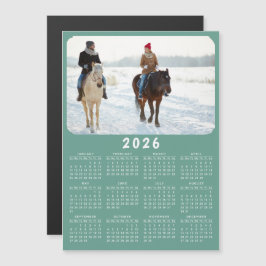 Moderner Magnetic Foto Kalender 2026 Aquamarin grü Magnetkarte