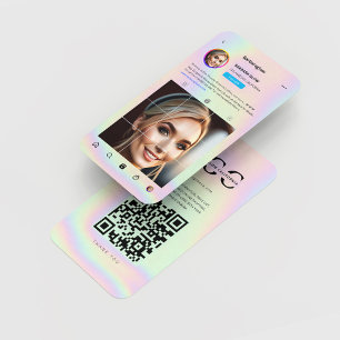 Moderner Makeup Künstler Instagram Holographic Visitenkarte