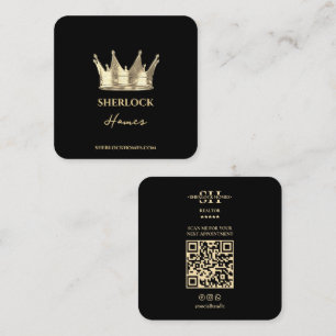 Moderner Makler Krone Faux Gold Quadratische Visitenkarte