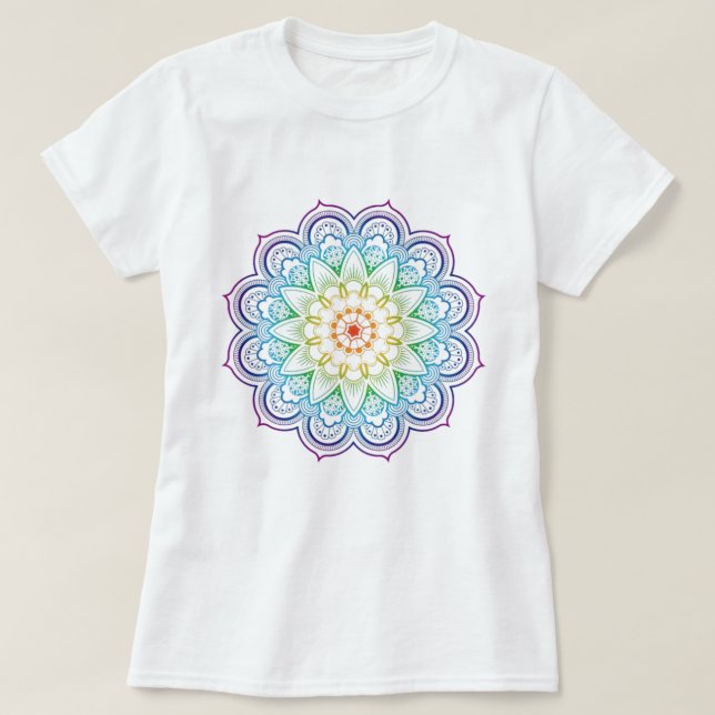 Moderner Mandala Coloring Datura Blume T - Shirt (Design vorne)