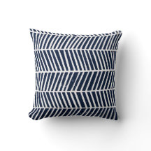 Moderner Marine-Blau-Zickzack-geometrisches Kissen