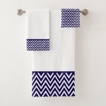 Moderner Marineblau und Zickzack Streifen