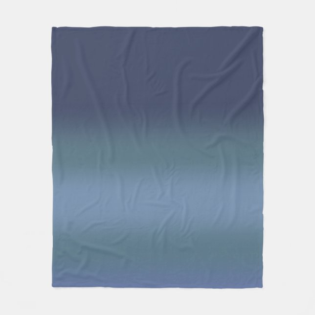 Moderner marineblauer Farbverlauf Wasserfarben Gal Fleecedecke (Vorderseite)