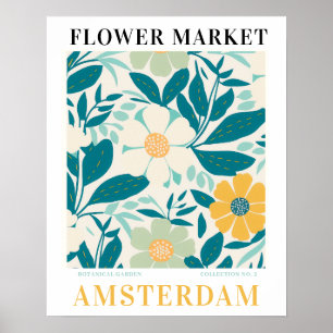 Moderner Markt Blume Amsterdam Blume botanisch Poster