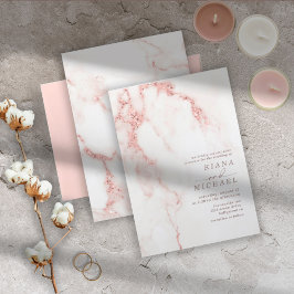 Moderner Marmor Glitzer Hochzeit Rose Gold ID816