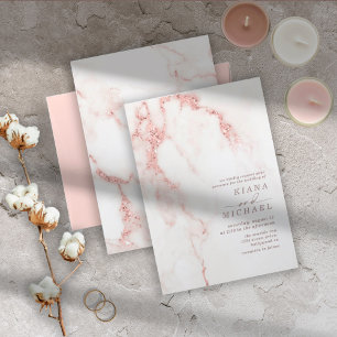 Moderner Marmor Glitzer Hochzeit Rose Gold ID816