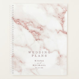 Moderner Marmor Glitzer Hochzeit Rose Gold ID816 Planer