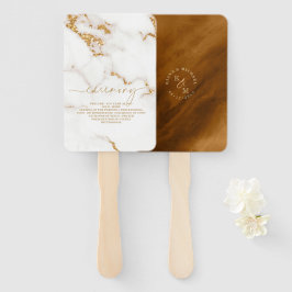 Moderner Marmor-Glitzer Wedding Gold ID816 Fächer