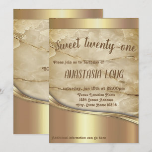 Moderner Marmor mit goldenen Details Save the Date
