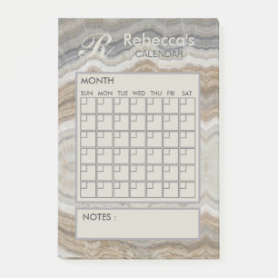 Moderner Marmorkalender Monatlicher Persönlicher P Post-it Klebezettel