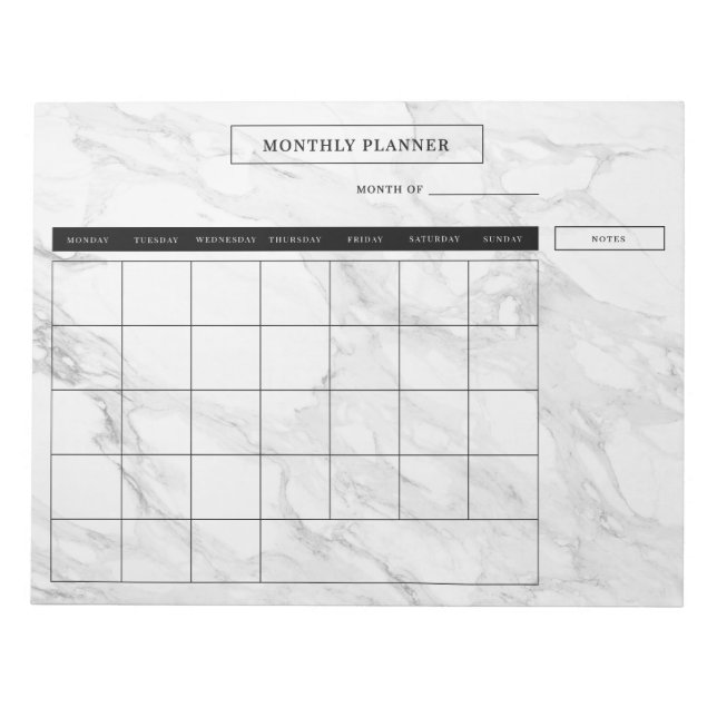Moderner Marmorplaner Notizblock (Vorderseite)