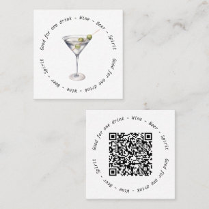 Moderner Martini Business Event Drink Gutschein Quadratische Visitenkarte