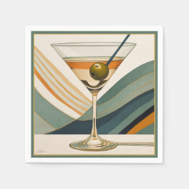 Moderner Martini Cocktail Hour Mitte des 20. Jahrh Serviette