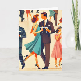 Moderner Martinis im Club Mitte des Jahrhunderts Karte