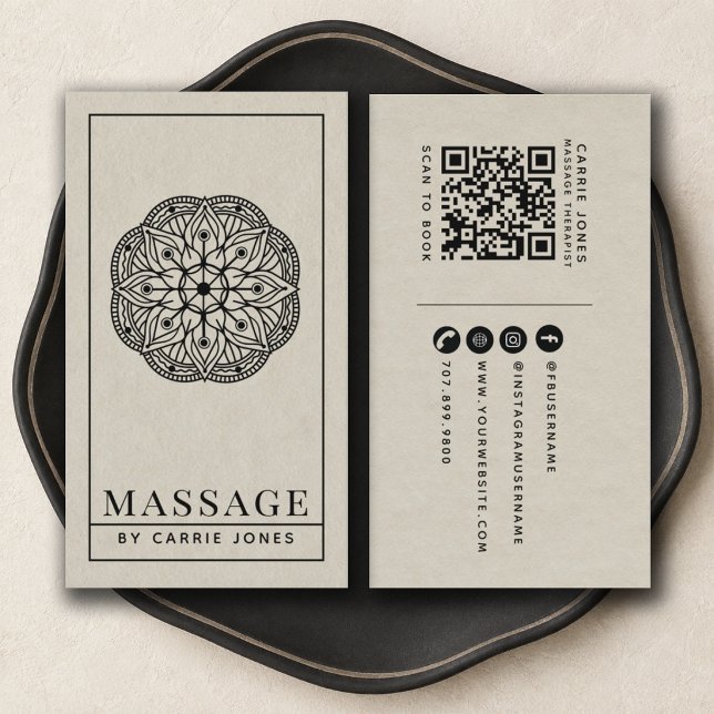 Moderner Massagetherapeut  Visitenkarte (Von Creator hochgeladen)