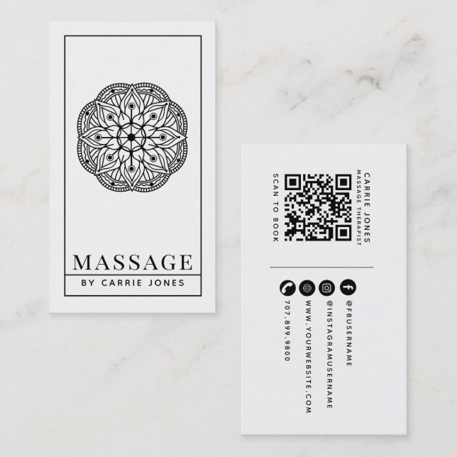 Moderner Massagetherapeut  Visitenkarte (Vorne/Hinten)