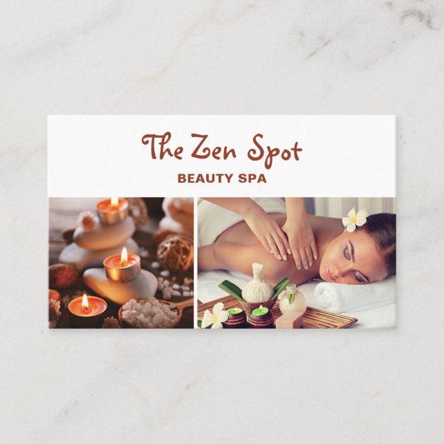 Moderner Massagetherapeut Zen Stones Beauty Wellne Visitenkarte (Vorderseite)
