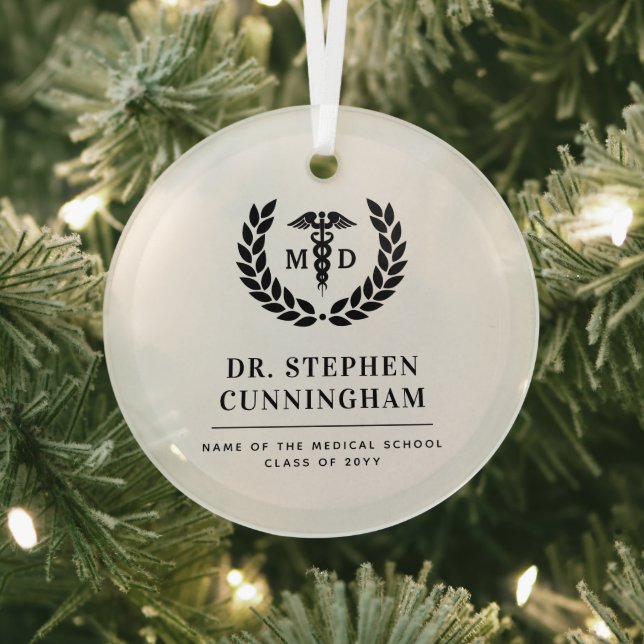 Moderner MD Doktor der Medicine Med School Abschlu Ornament Aus Glas (InSitu)