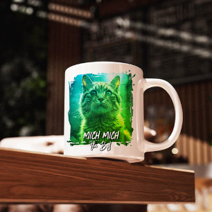 Moderner Meow-Rahmen – Personalisiertes Katzenname Kaffeetasse