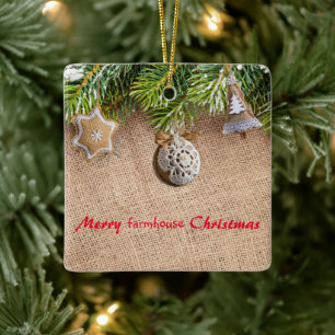 Moderner Meran Bauernhof Weihnachten Rustikaler Bu Keramikornament
