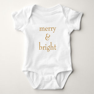 Moderner Merry & Bright Gold Weihnachtsurlaub Baby Strampler