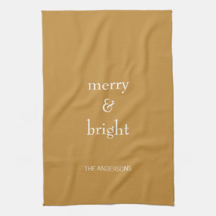 Moderner Merry & Bright Gold Weihnachtsurlaub Geschirrtuch