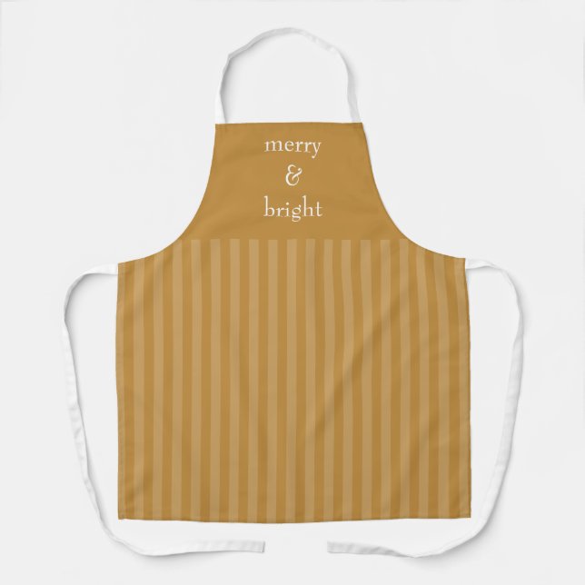 Moderner Merry & Bright Gold Weihnachtsurlaub Schürze (Vorderseite)
