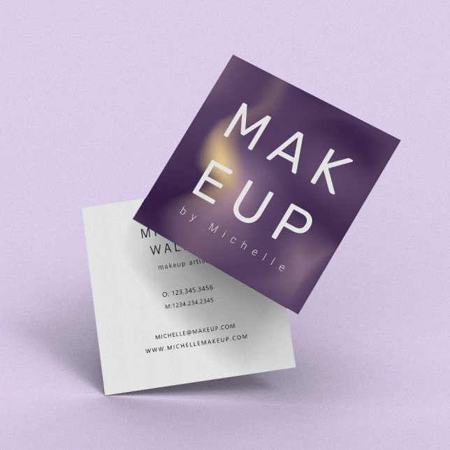 Moderner Metallic Ombre Makeup Artist Quadratische Visitenkarte (Von Creator hochgeladen)