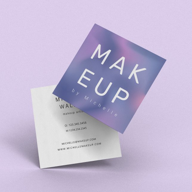 Moderner Metallic Ombre Makeup Artist Quadratische Visitenkarte (Von Creator hochgeladen)