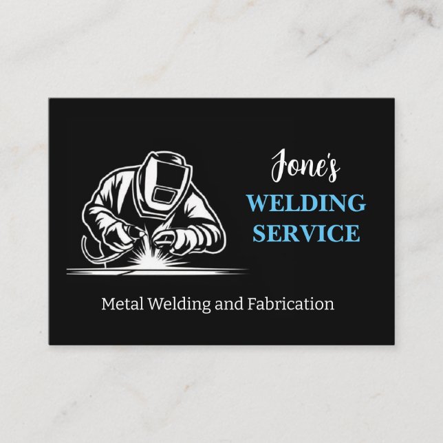 Moderner Metallschweißer, Fabrikator, Unternehmer Visitenkarte (Vorderseite)