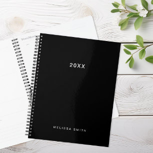 Moderner Minimal Black Planner Planer