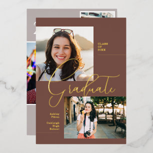 Moderner Minimal Boho ABSCHLUSS FOTO PARTY Folieneinladung