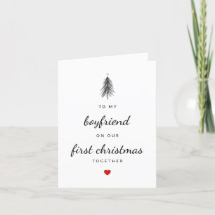 Moderner Minimal Boyfriend Weihnachtsbaum Feiertagskarte