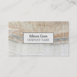 Moderner Minimal Chic Stilvoll Mode Beige Marmor Visitenkarte