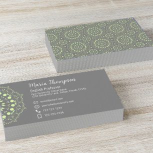 Moderner Minimal Elegant Einfaches Chic Gray Green Visitenkarte