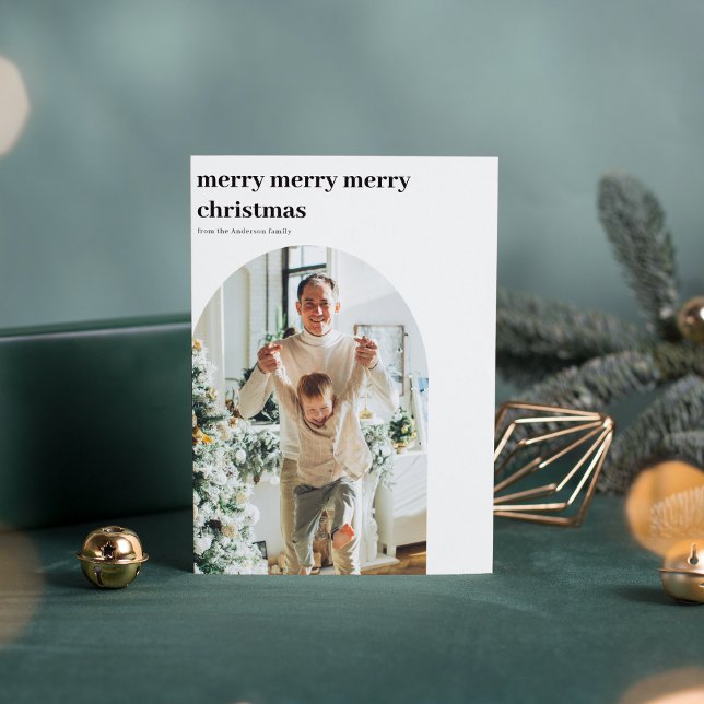 Moderner Minimal Foto Arch Frohe Weihnachten Einladung (Von Creator hochgeladen)