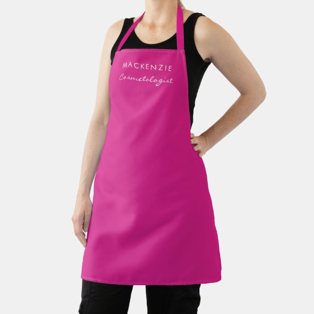 Moderner Minimal Hot Pink Salon Mitarbeiter Schürze (InSitu)