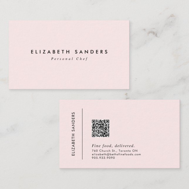 Moderner Minimal Luxus Boutique QR CODE Visitenkarte (Vorne/Hinten)