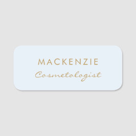 Moderner Minimal Pastel Blue Beruflich Mitarbeiter Namensschild