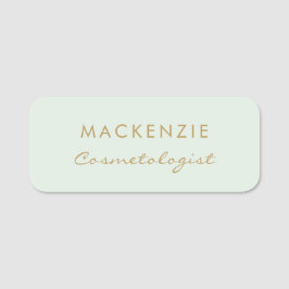 Moderner Minimal Pastel Green Beruflich Mitarbeite Namensschild