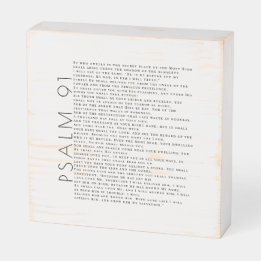Moderner Minimal Psalm 91 Christlich Weiß Rustikal Holzkisten Schild