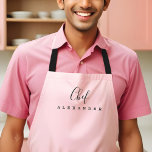 Moderner Minimal Rosa Koch Küche Individuelle Name Schürze<br><div class="desc">Dress das Teil in der eigenen individuelle Name Koch Küche Schürze in rot rosa. Das Design zeichnet sich durch eine einfache und moderne Typografie-Design-Kombination aus Skript und Serifendesign aus. Ideal für Koch-Kenner und Feinschmecker.</div>