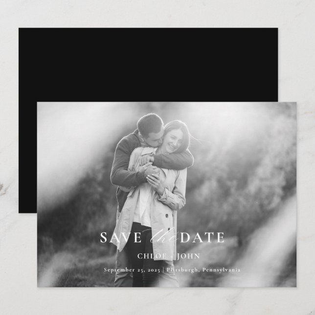 Moderner Minimal Save the Date Einladung (Vorne/Hinten)