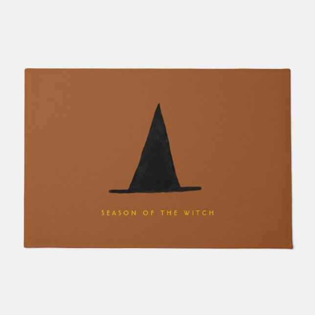 Moderner Minimal Spooky Halloween Hexenhut Fußmatte (Vorderseite)