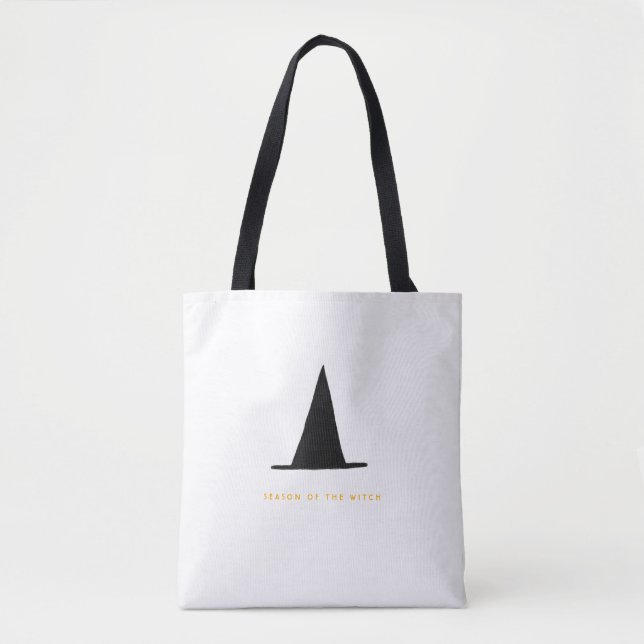 Moderner Minimal Spooky Halloween Hexenhut Tasche (Vorderseite)