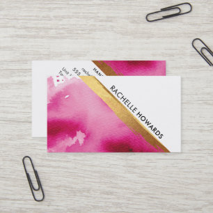 MODERNER MINIMAL-WINKEL, rosa Aquarellgoldbürste Visitenkarte