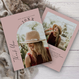 Moderner Minimal-Zwei-Foto-Abschluss Dankeskarte