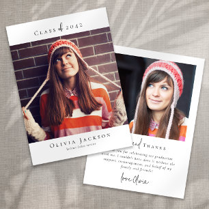 Moderner Minimaler Abschluss für Skript-Foto Dankeskarte